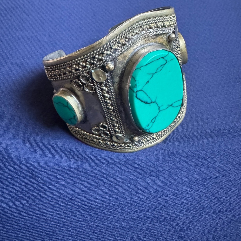 Turquoise and Silver Cuff Bracelet
